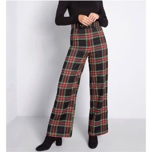 ModCloth x Collectif Giacinta Rock check trousers black plaid XXS No belt